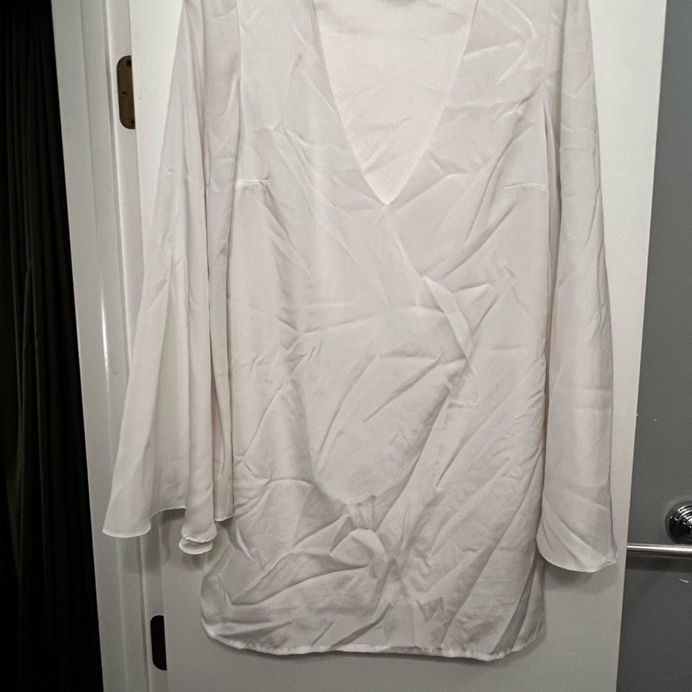 Nasty Gal Cream V-Neck Blouse